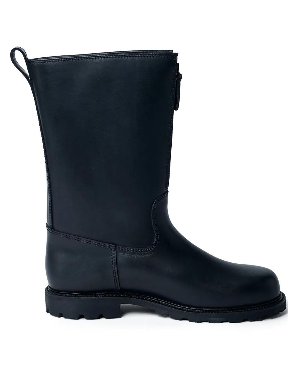 Rier Blue Tractor Round-Toe Leather Boots for men