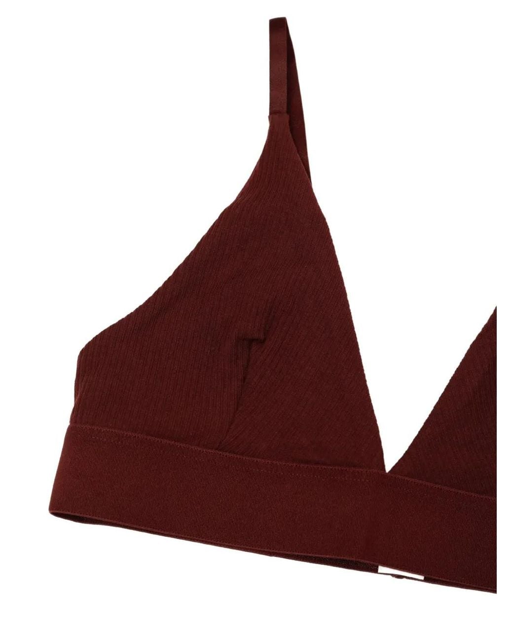 Baserange Red Ribbed Triangle Bra