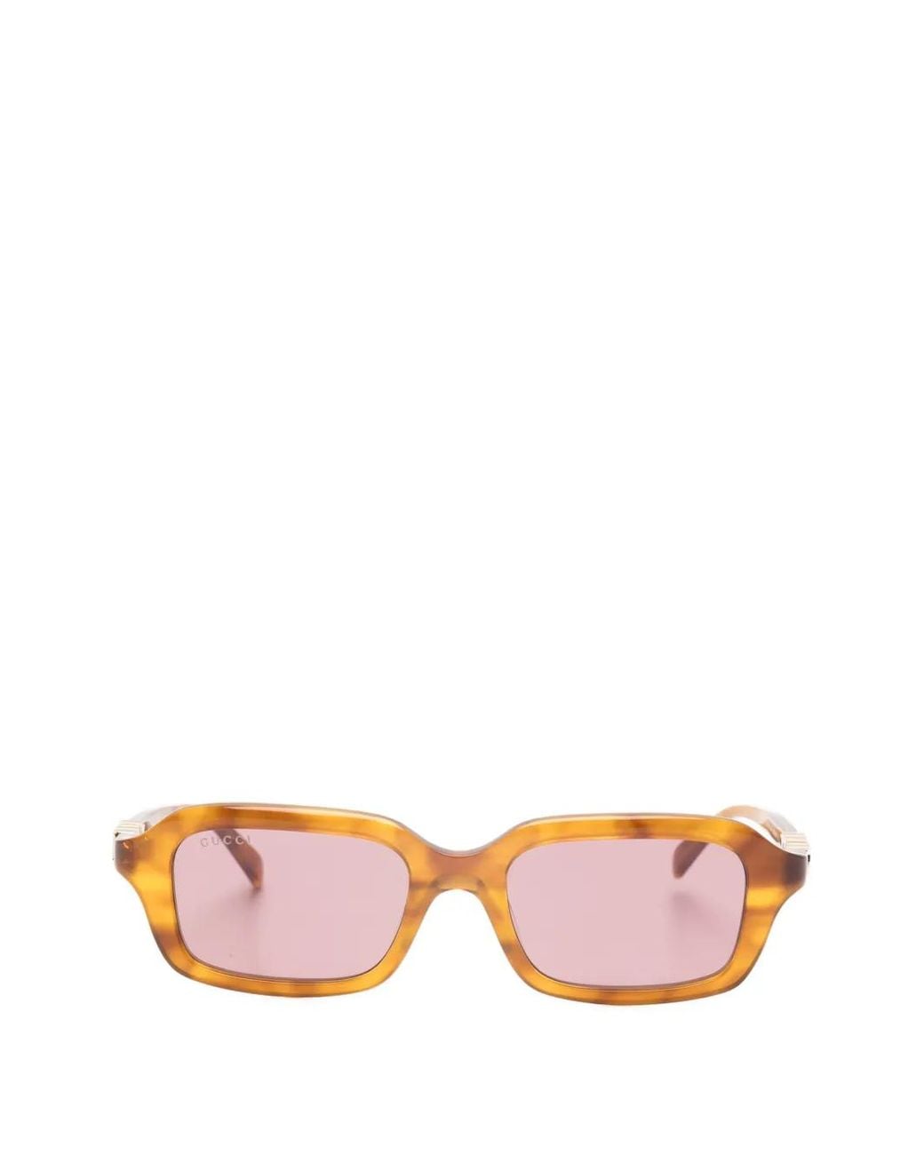 Gucci Pink Logo-Rectangular Sunglasses
