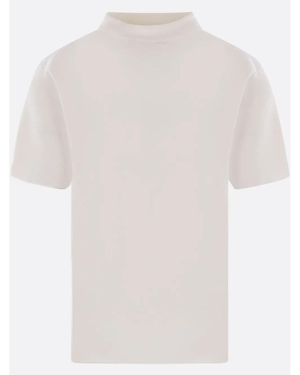 CFCL White Mock Neck T-Shirt for men