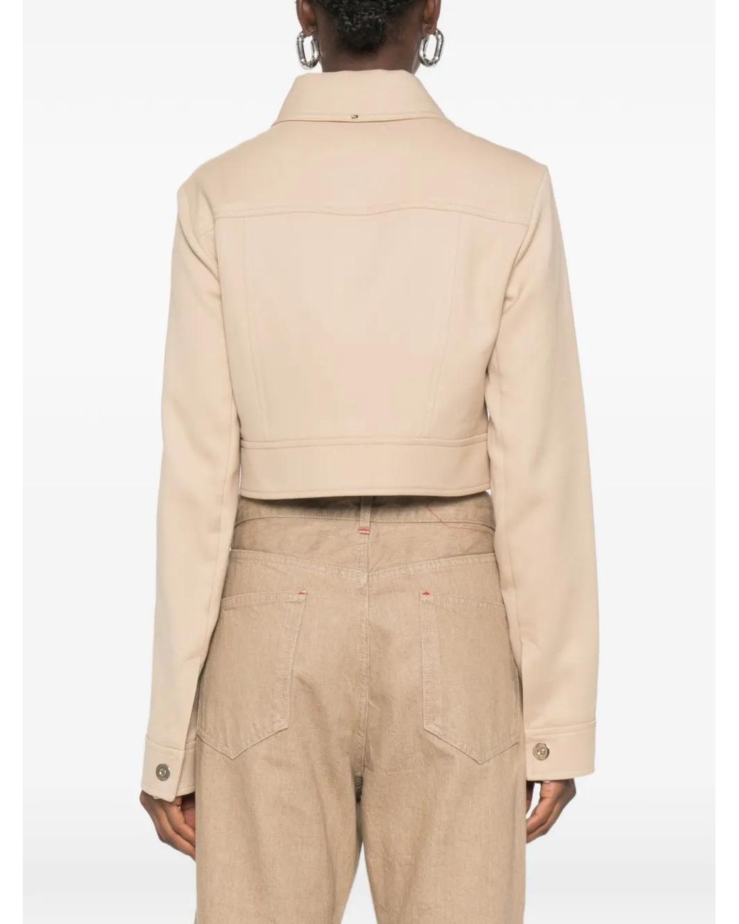 Sportmax Natural Cropped Button-Up Jacket