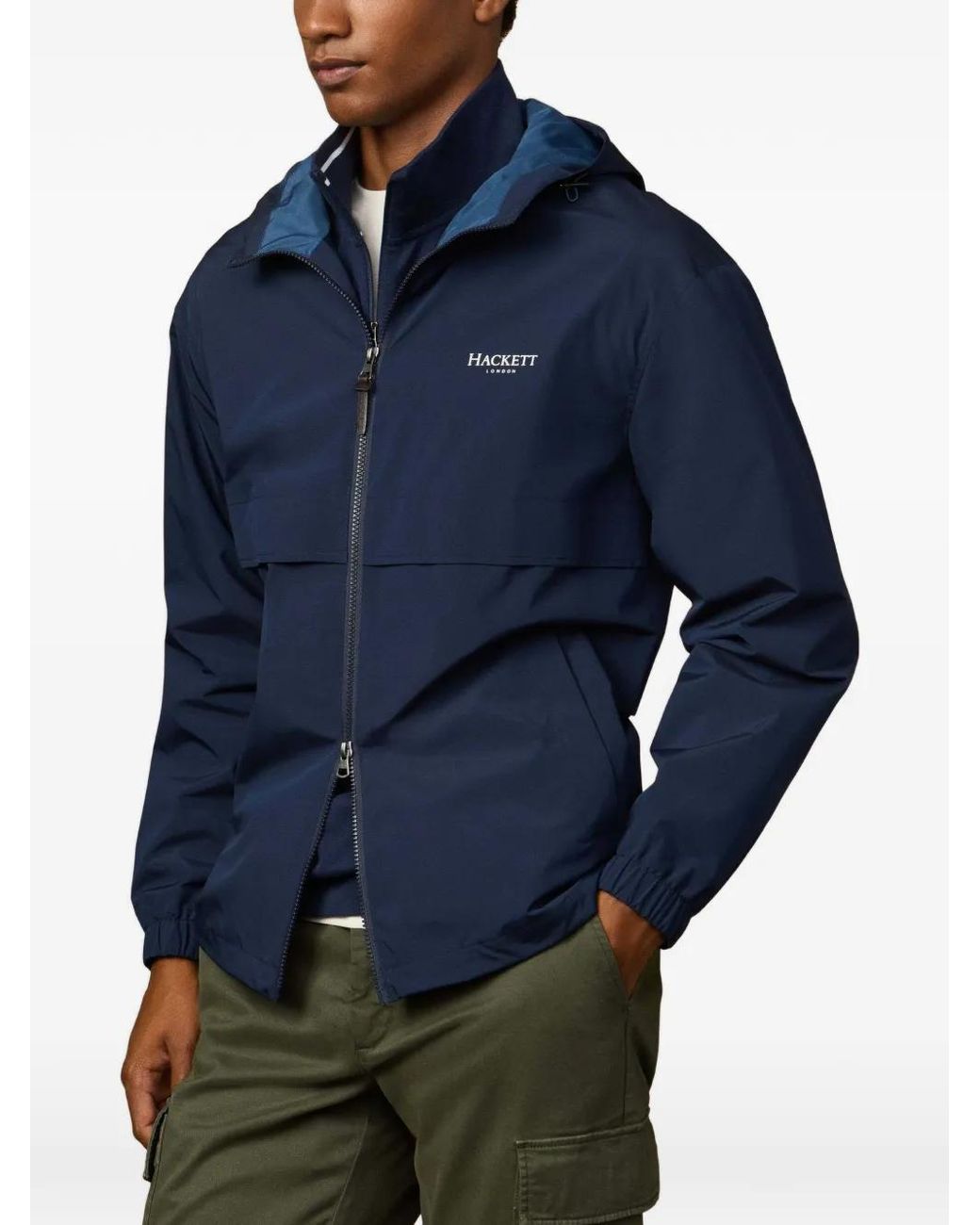 Hackett Blue Heritage Zip-Fastening Hooded for men