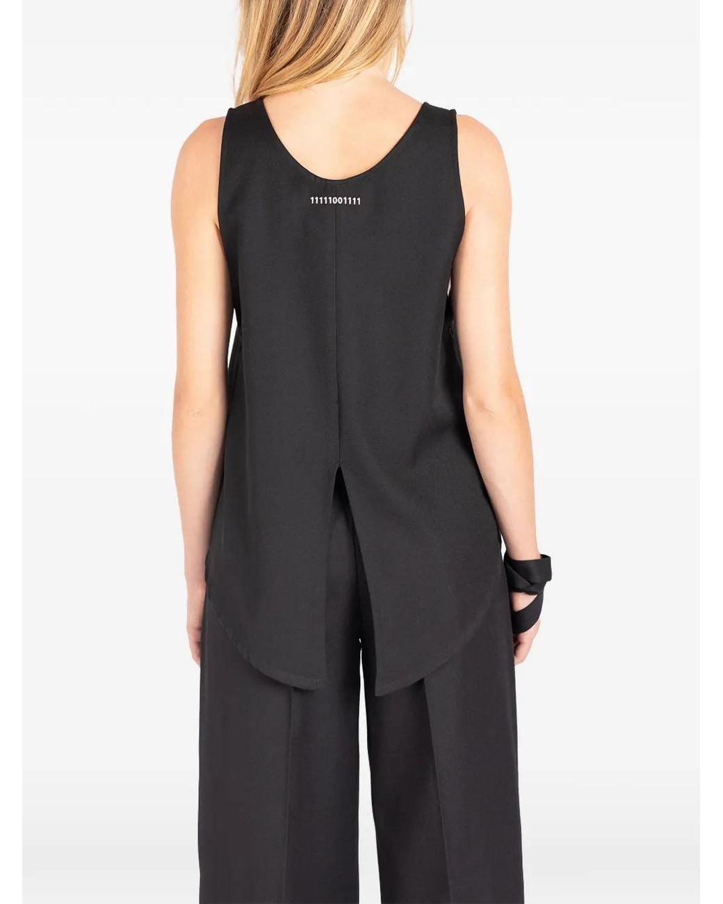 Societe Anonyme Black Split-Back Top
