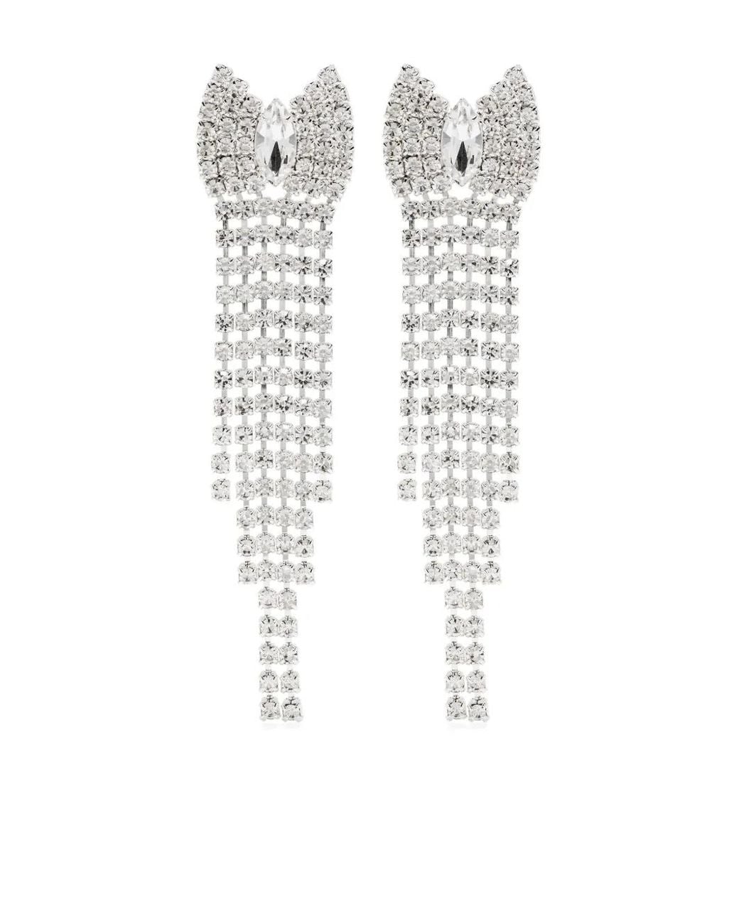 Magda Butrym White Crystal-Embellished Chandelier Earrings