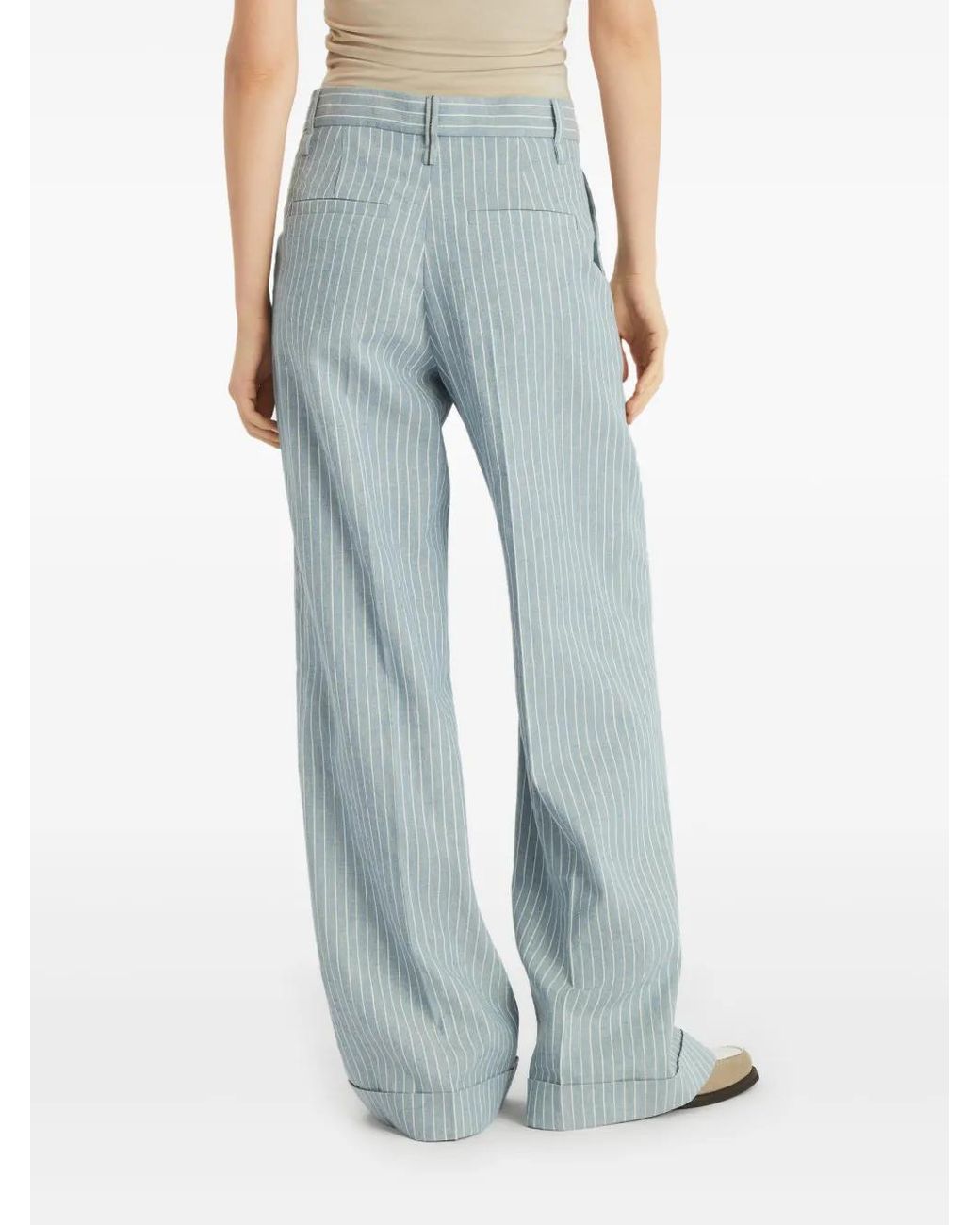Brunello Cucinelli Blue Pinstriped Trousers