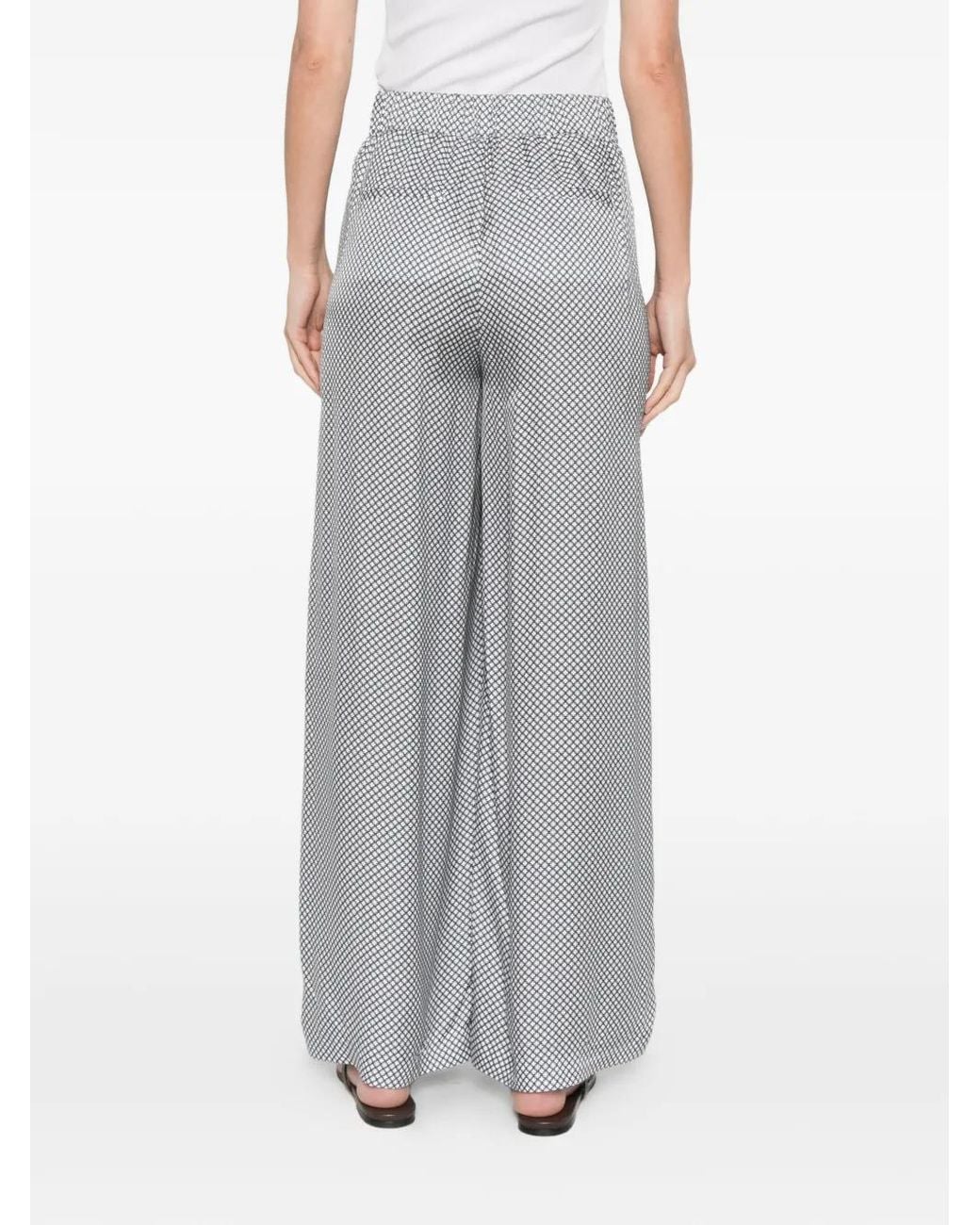 Peserico Gray Patterned Side Stripe Trousers