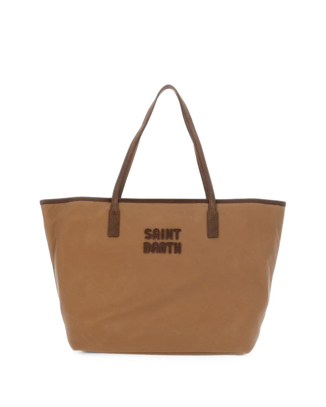 Mc2 Saint Barth Brown City Logo-Patch Tote Bag