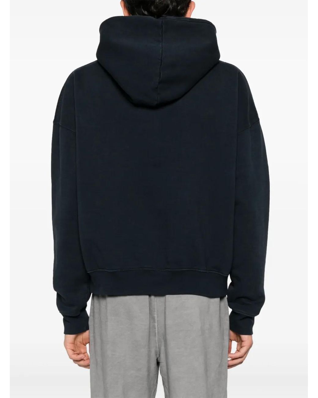 Rhude Black Nautical-Print Cotton Hoodie for men