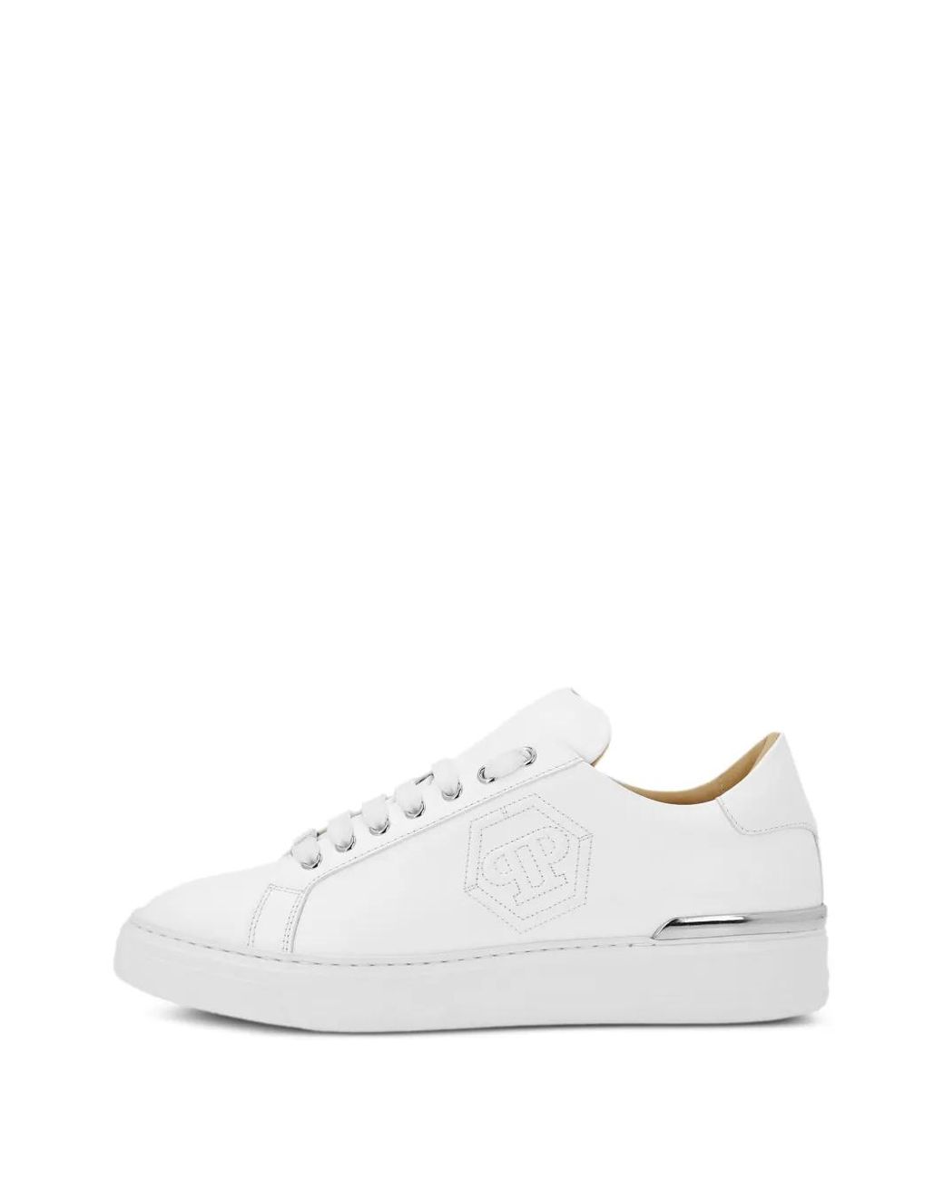 Philipp Plein White Embossed Sneakers