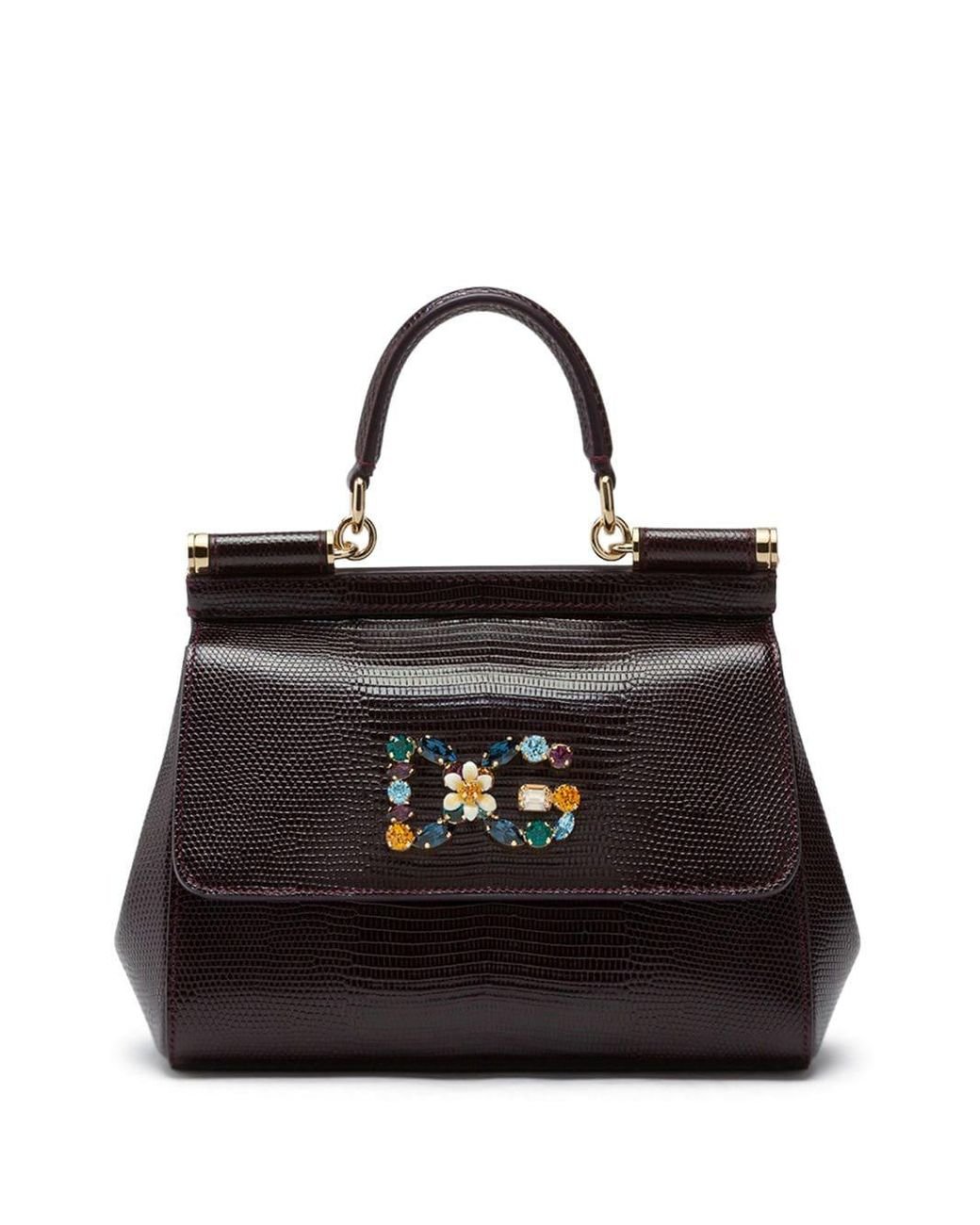 Dolce & Gabbana Small Iguana-Print Sicily Bag