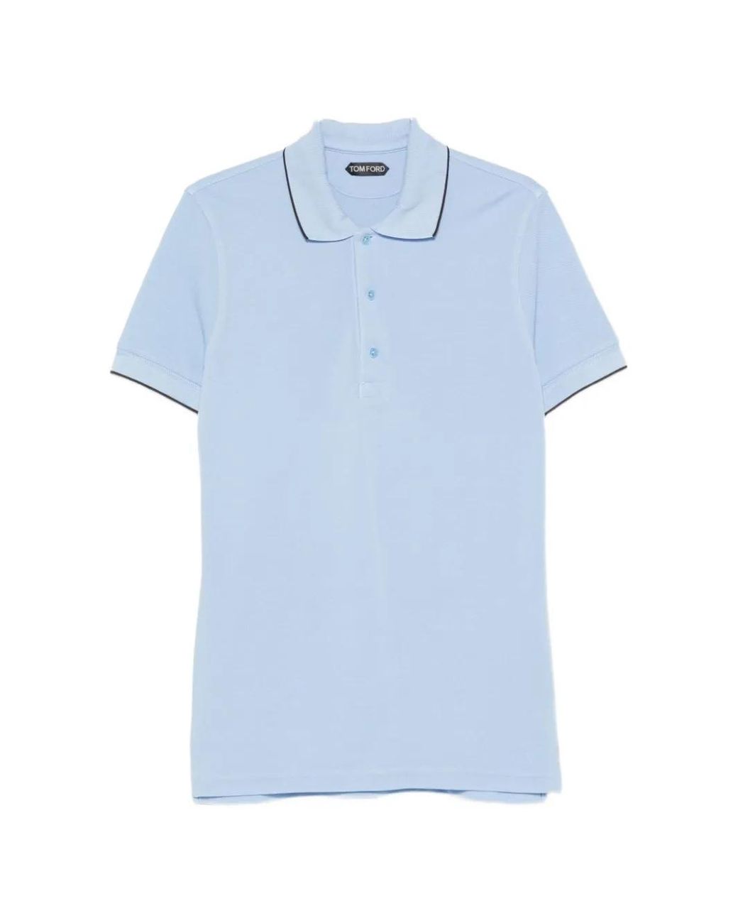Tom Ford Blue Piqué Cotton Polo Shirt for men