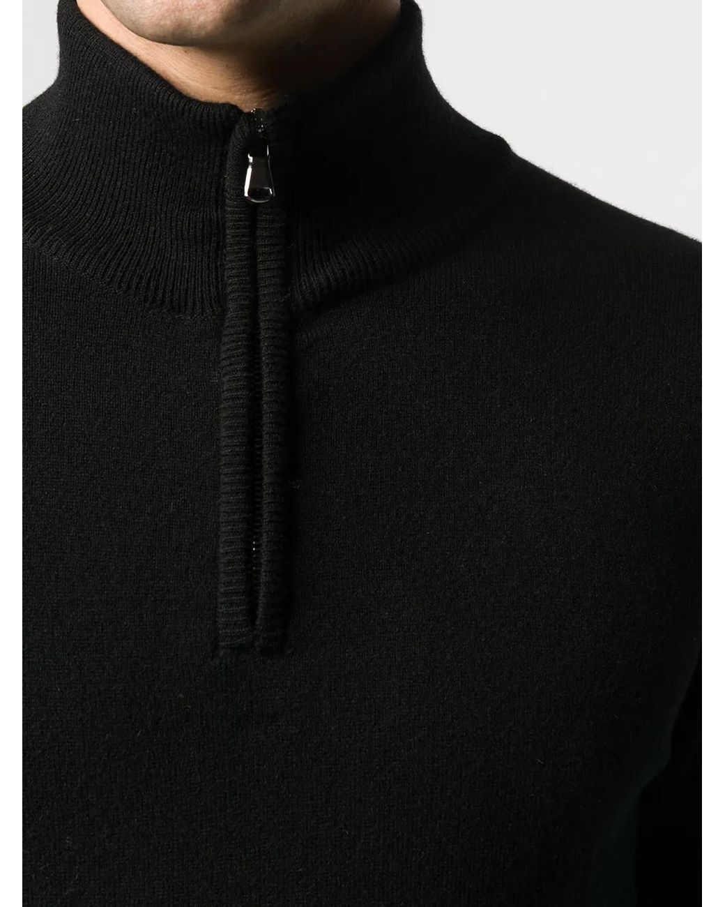 Pringle of Scotland Black Half-Zip Cashmere Jumper for men