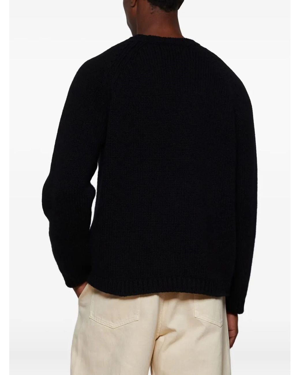 Bode Black Crew-Neck Sweater for men
