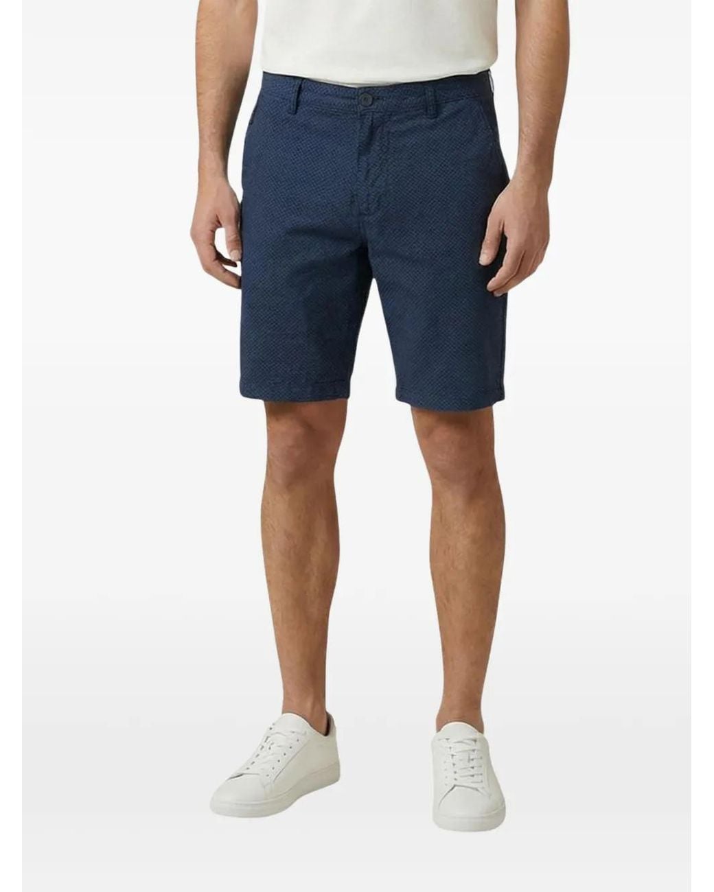 ARMANI EXCHANGE Blue Micro-Patterned Chino Shorts for men
