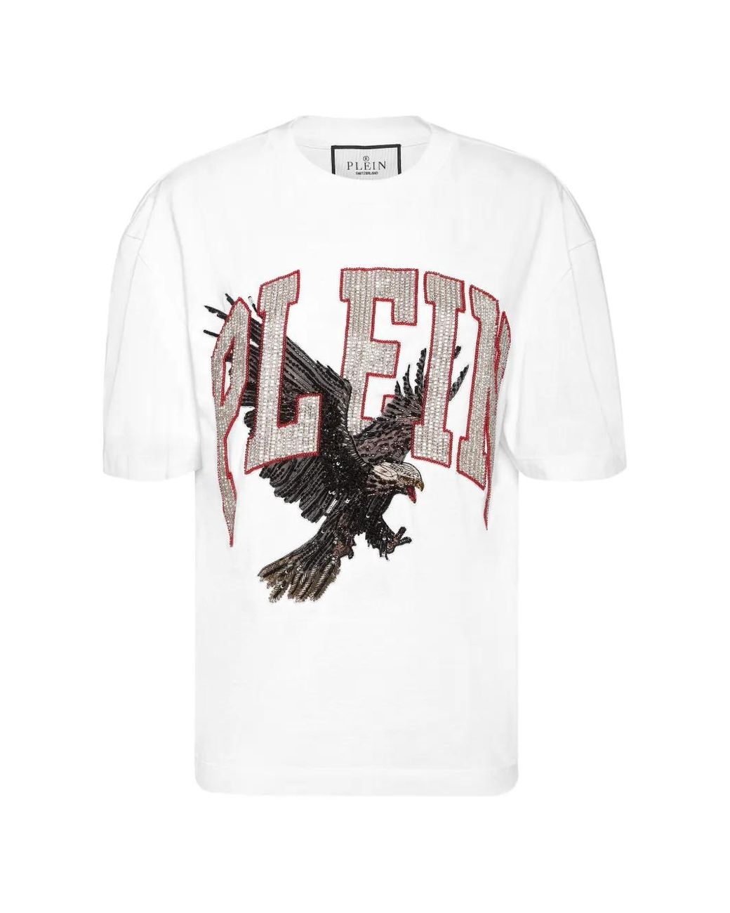 Philipp Plein White Fit T-Shirt Plein Eagle