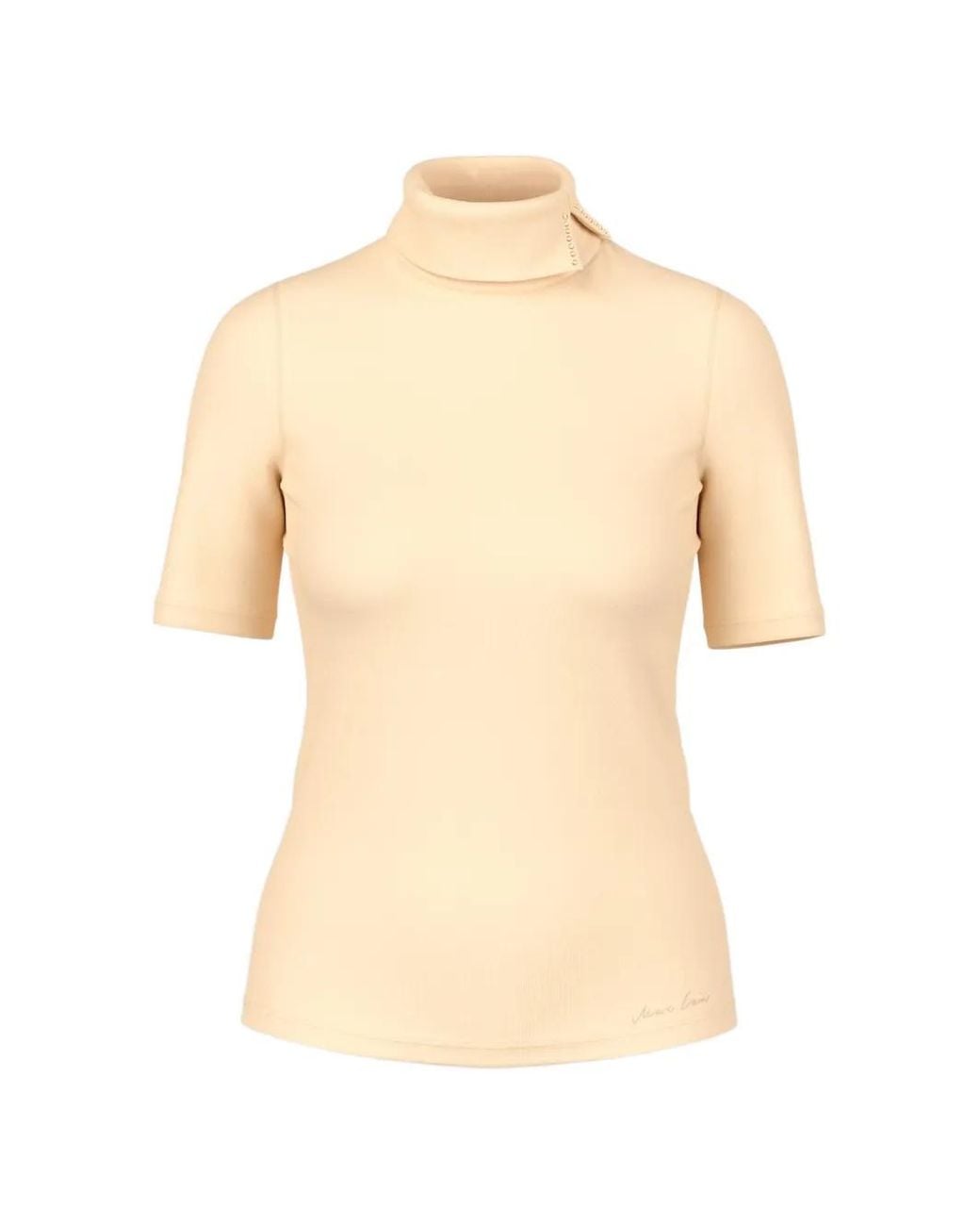 Marc Cain Natural Embellished High-Neck Top