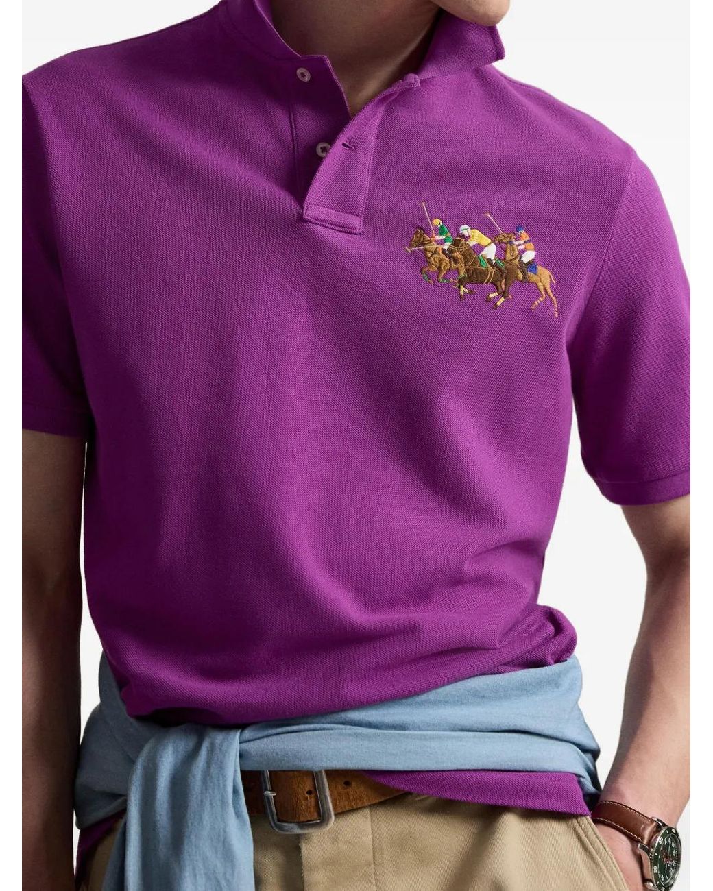 Polo Ralph Lauren Purple Logo-Embroidered Polo Shirt for men