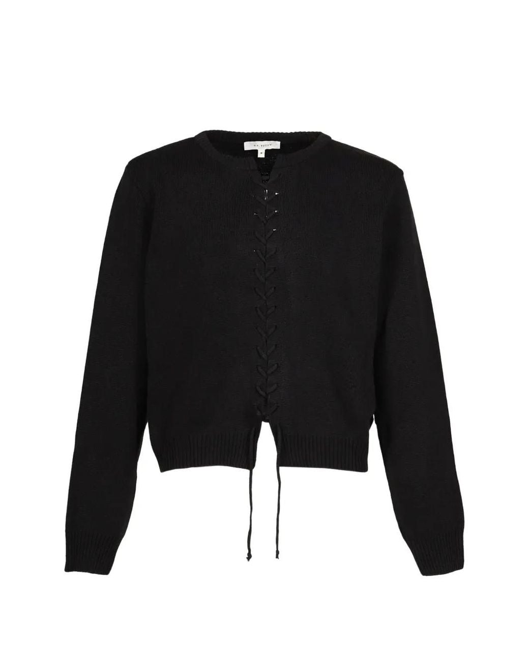 AV VATTEV Black Viper Lace-Up Cardigan for men