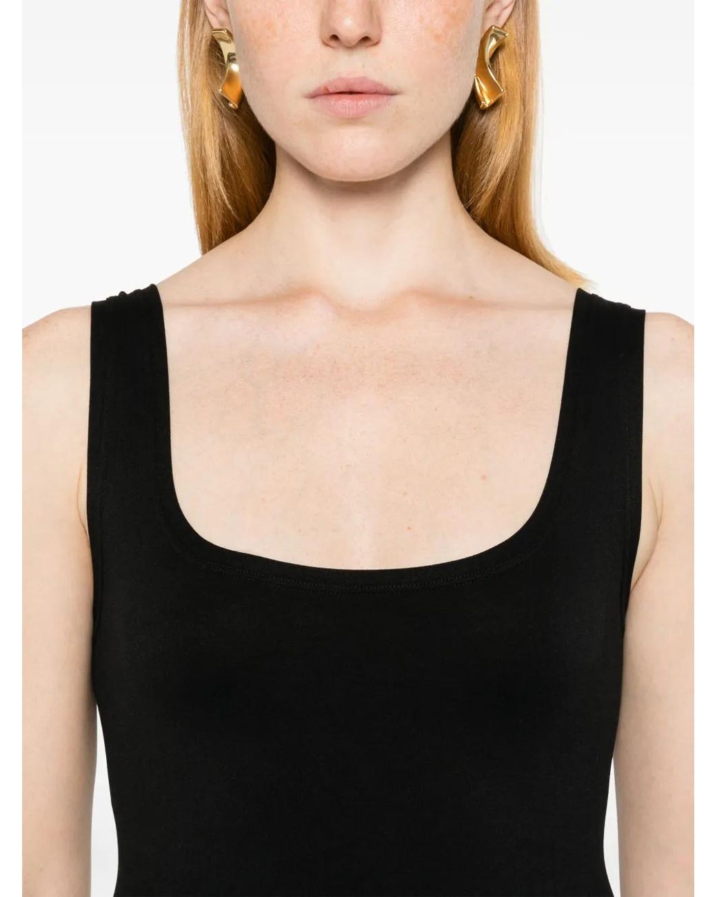 ÉTERNE Black Sleeveless Bodysuit