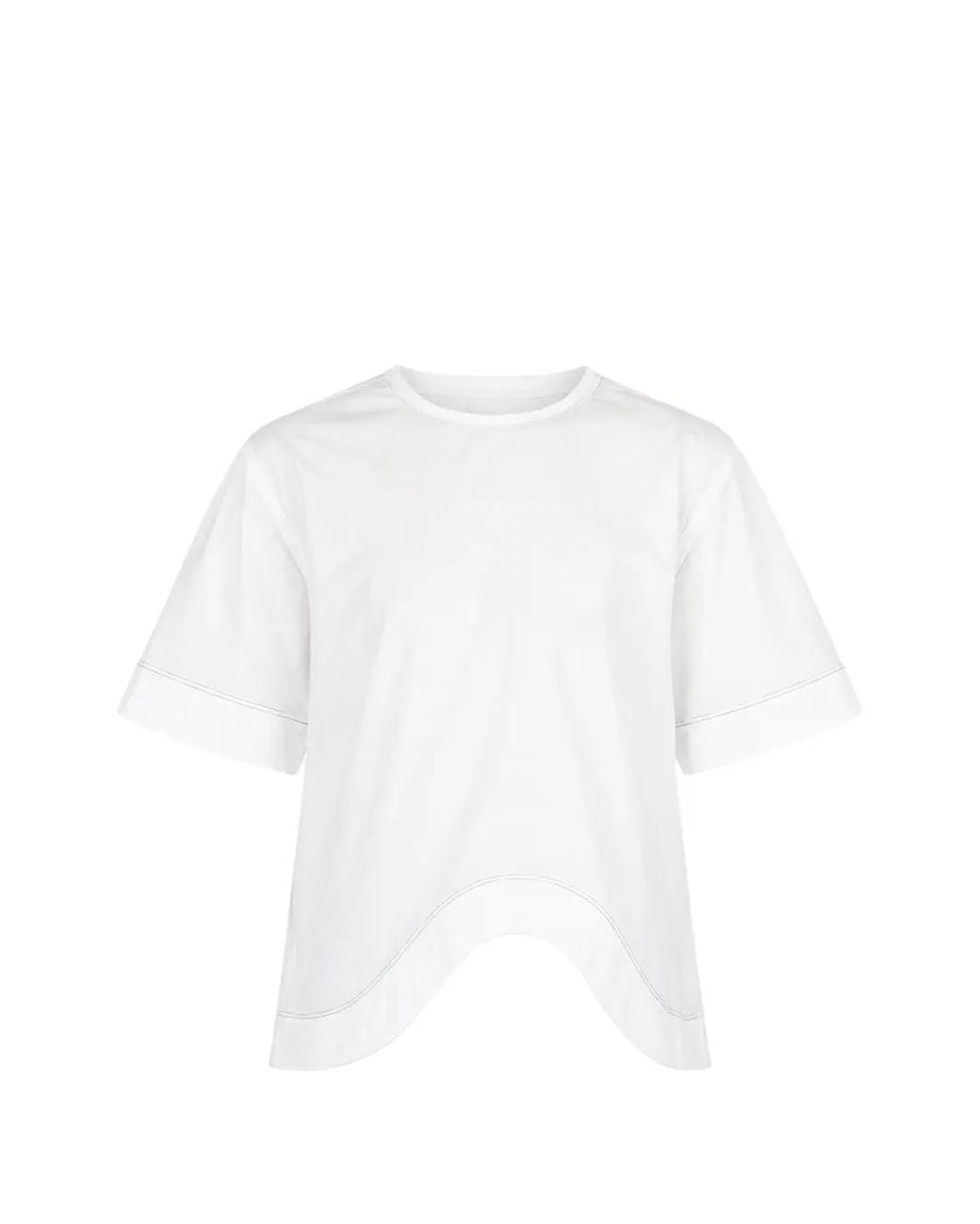 Niccolò Pasqualetti White Onda Curved-Hem T-Shirt