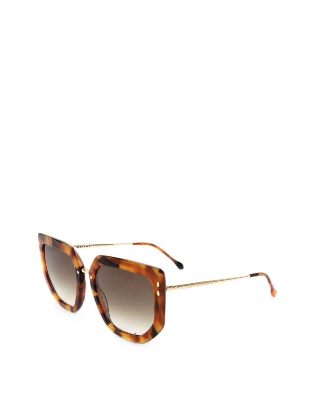 Isabel Marant Brown Tortoiseshell-Effect Geometric-Frame Sunglasses
