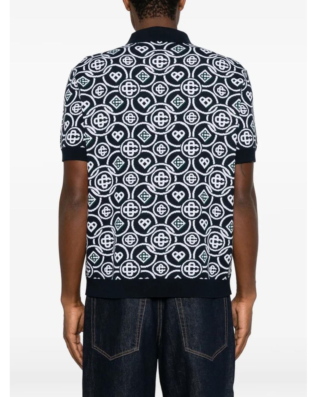 Casablanca Blue Polo À Motif Monogrammé for men