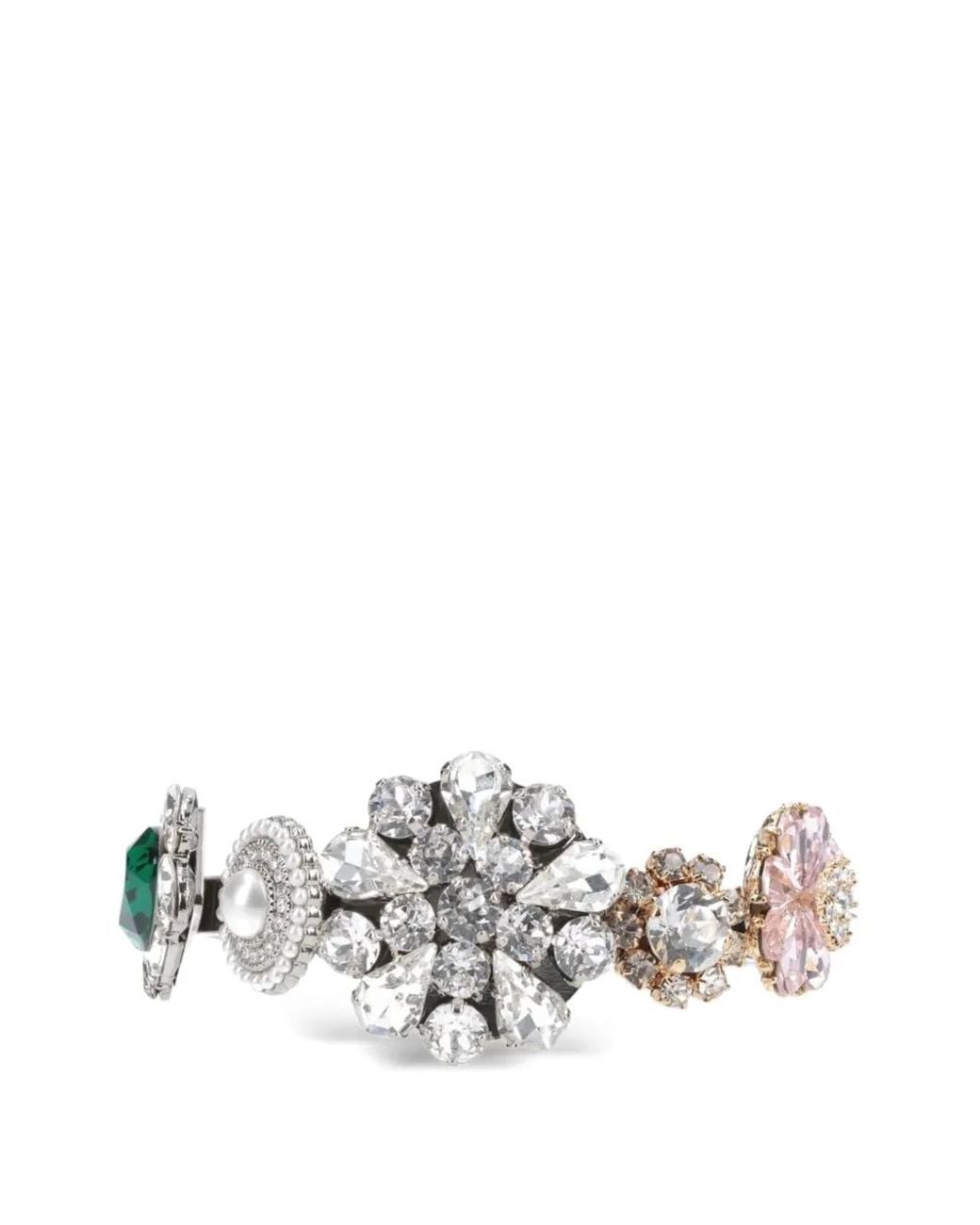 MM6 by Maison Margiela White Crystal-Embellishment Bracelet