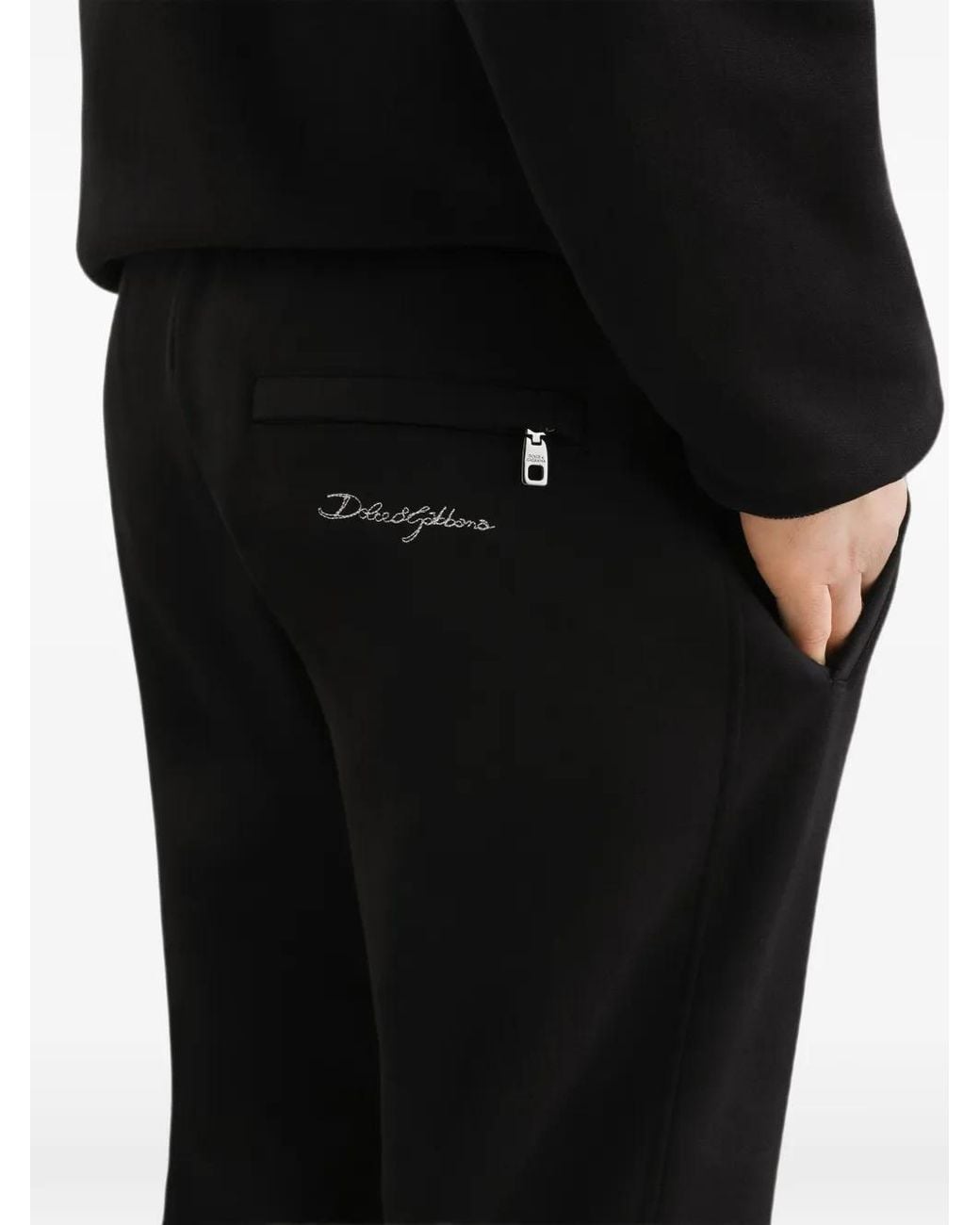 Dolce & Gabbana Black Jersey Jogging Trousers for men