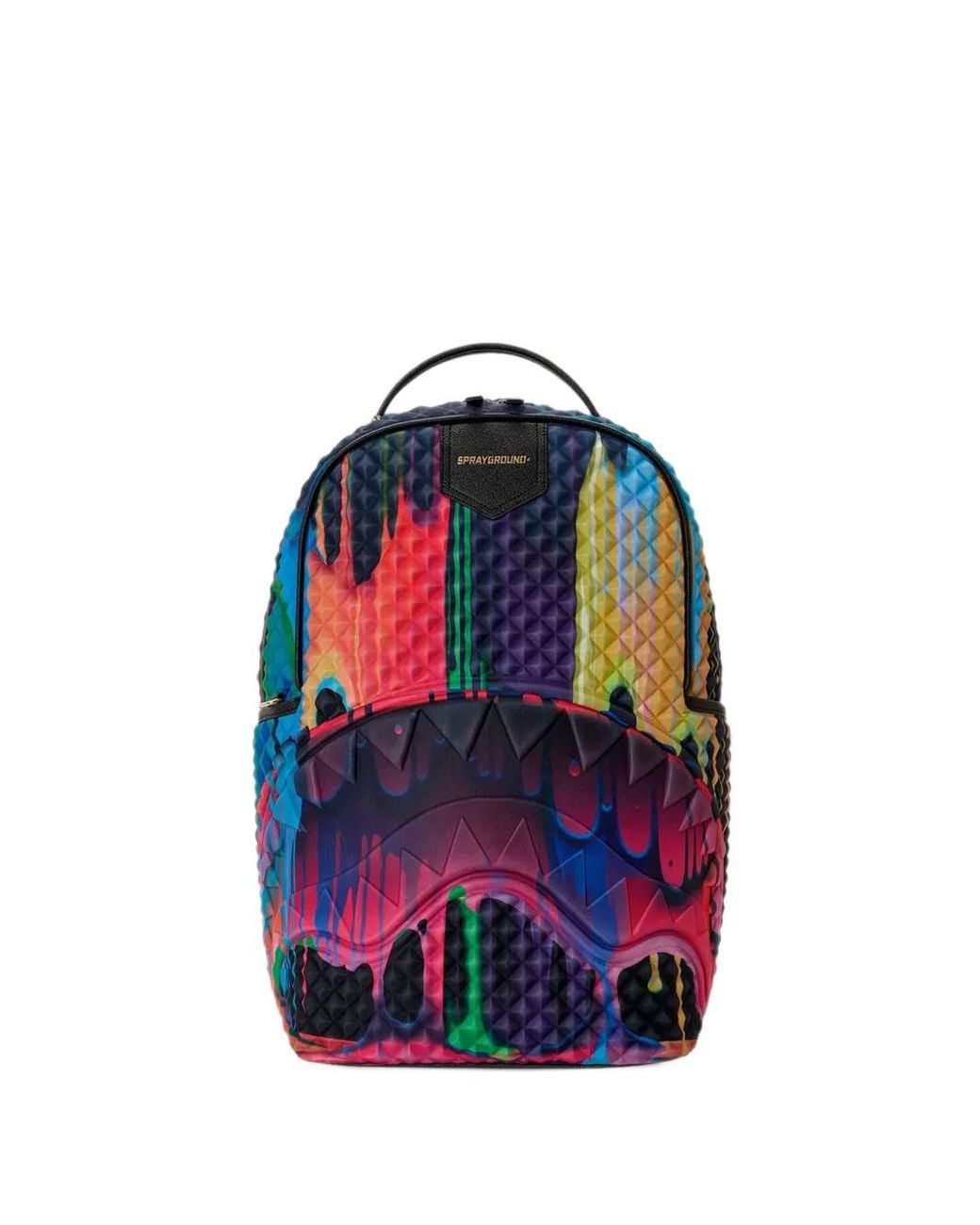 Sprayground Blue Shark Paint-Drip Backpack