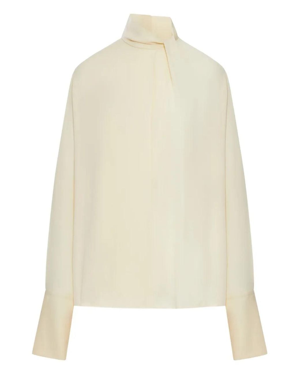 Tom Ford White Long-Sleeved Silk Georgette Blouse