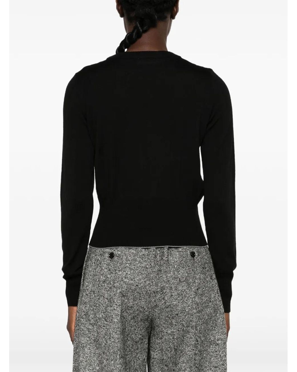 Roberto Collina Black Ribbed-Knit Crew-Neck Sweater