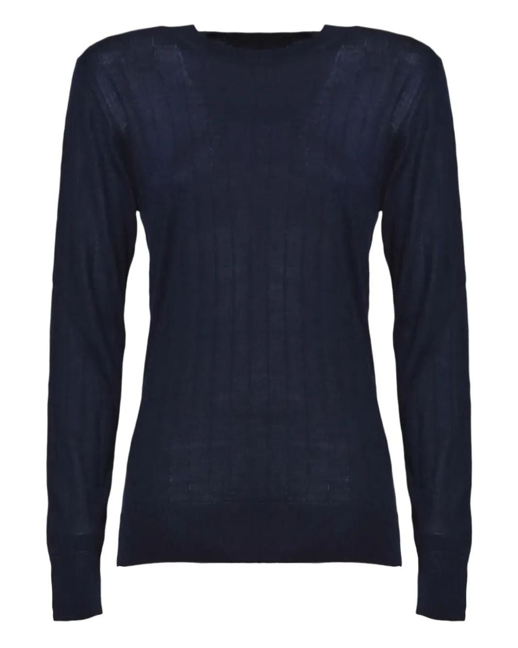 Tagliatore Blue Ribbed Sweater