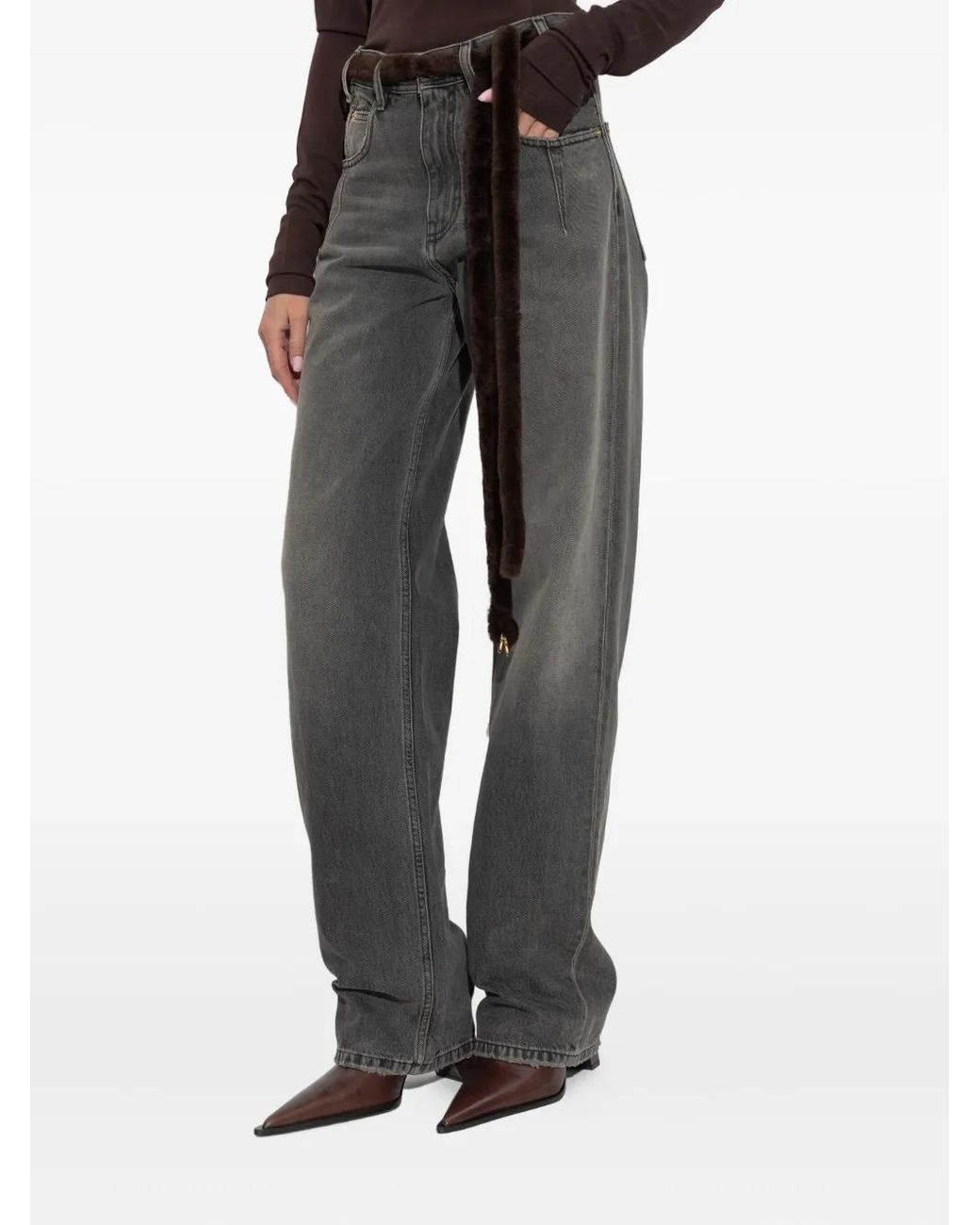 DARKPARK Gray Lu Belted Jeans