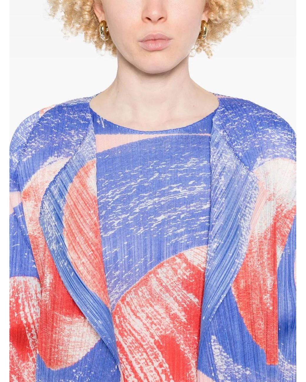 Pleats Please Issey Miyake Blue Backlight Coat