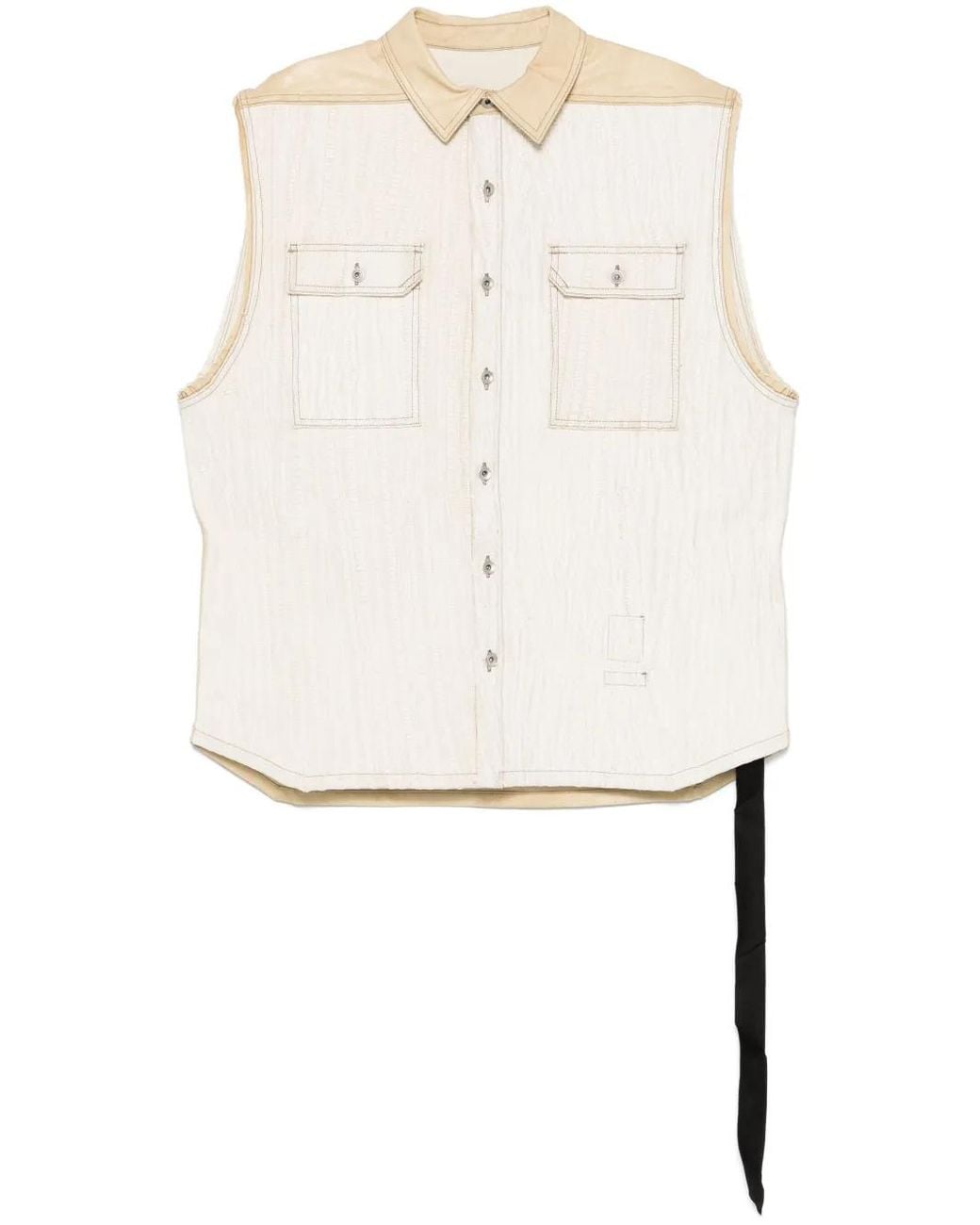 Rick Owens White Sl Tommy Jumbo Gilet for men