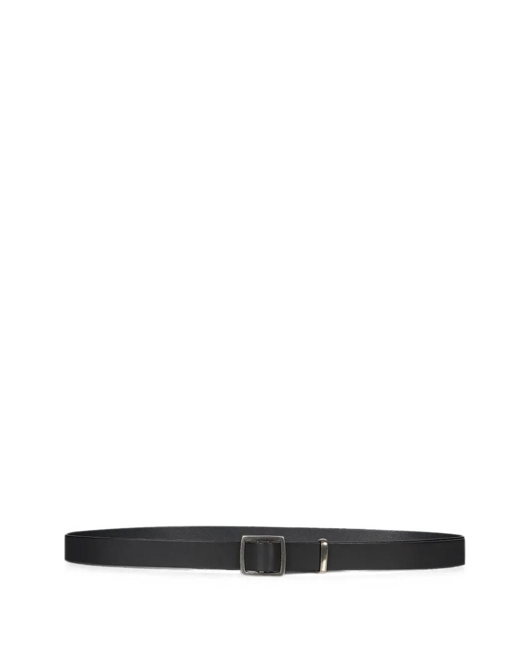Comme des Garçons White Square-Buckle Leather Belt for men