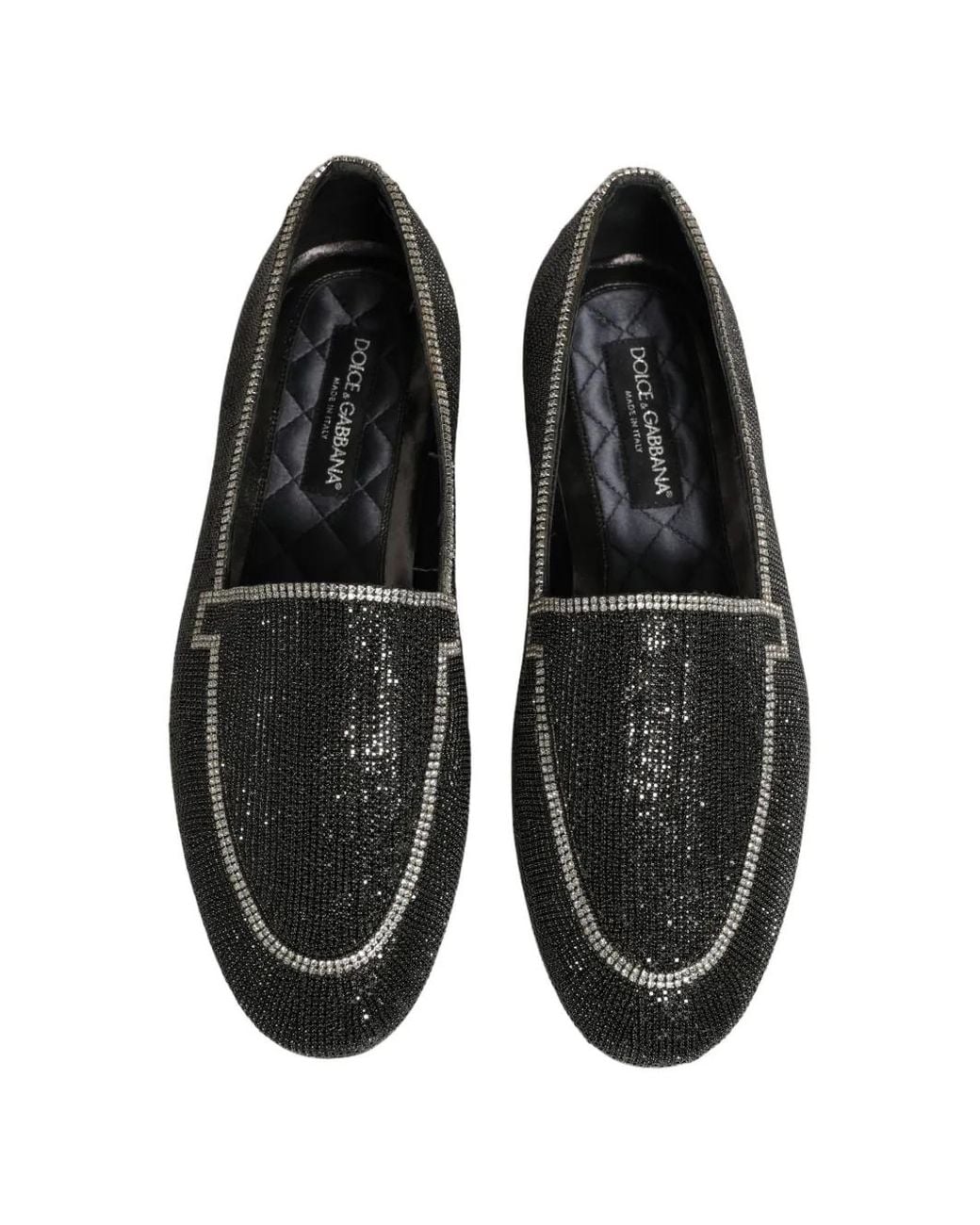 Dolce & Gabbana White Crystal-Embellished Loafers for men