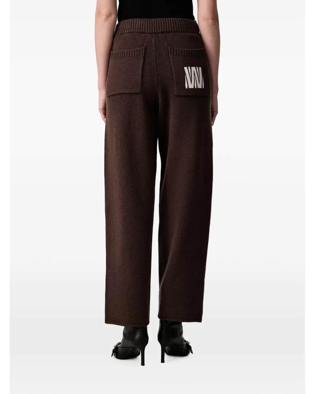 WRSTBHVR Black Nerian Logo-Embroidered Knitted Trousers