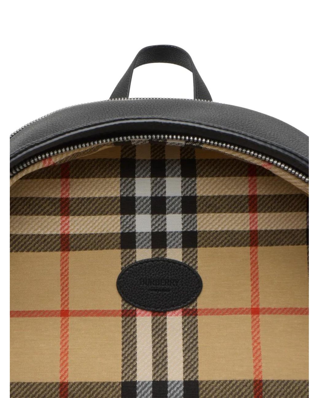 メンズ Burberry レザー バックパック Black