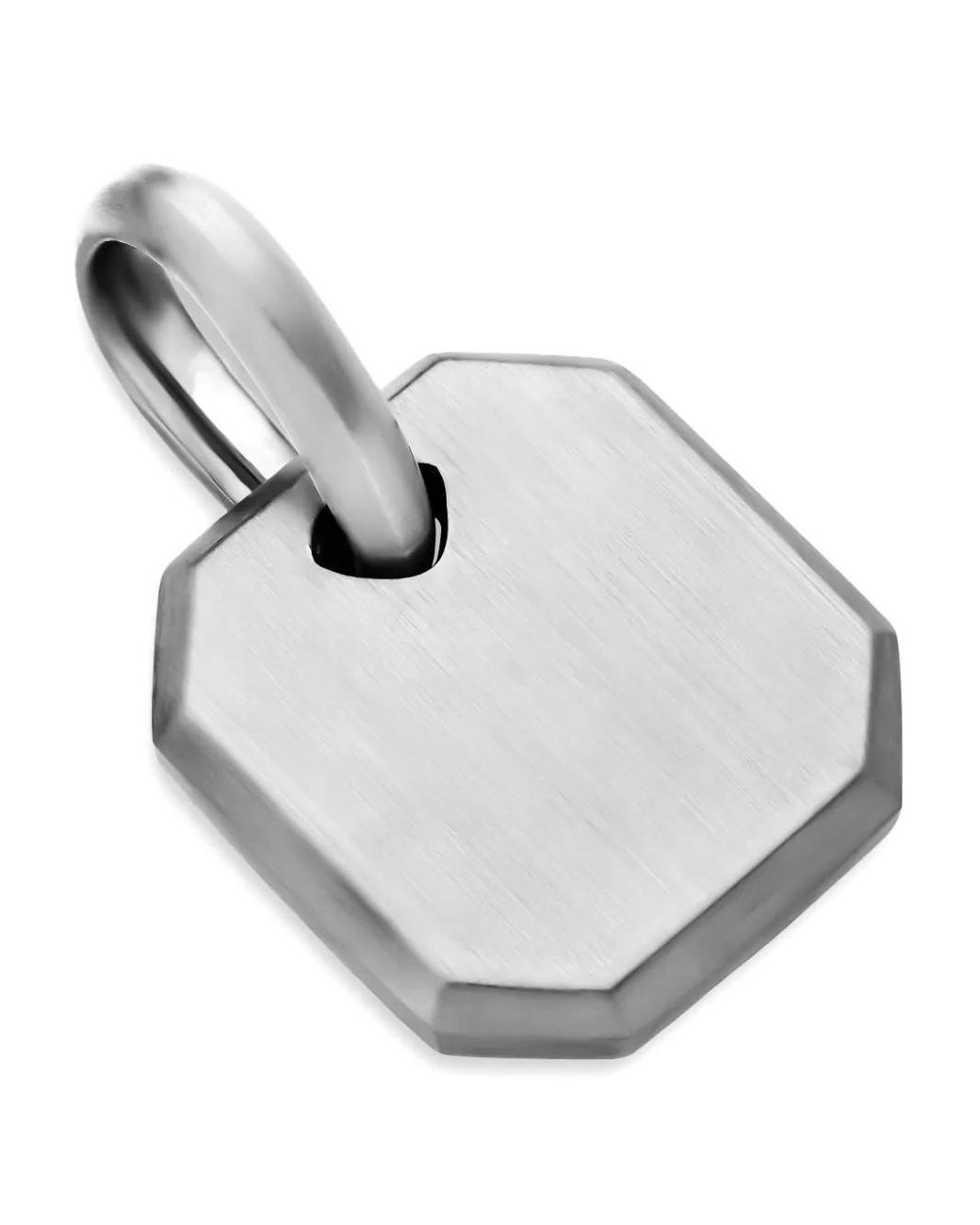 David Yurman White Sterling Octagonal Amulet Pendant for men