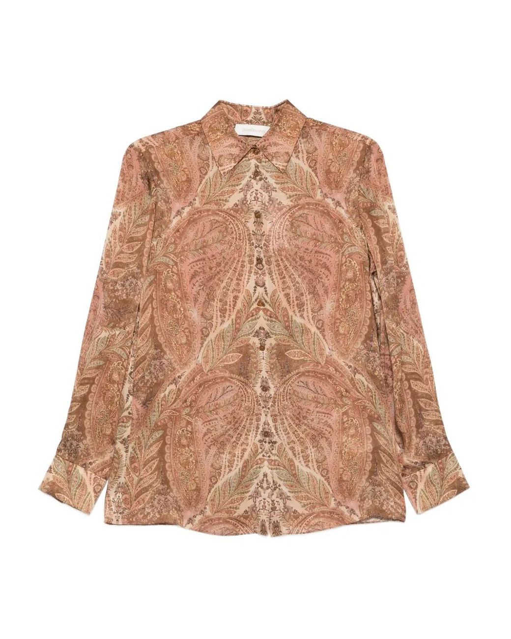 Zimmermann Brown Chemise À Imprimé Cachemire