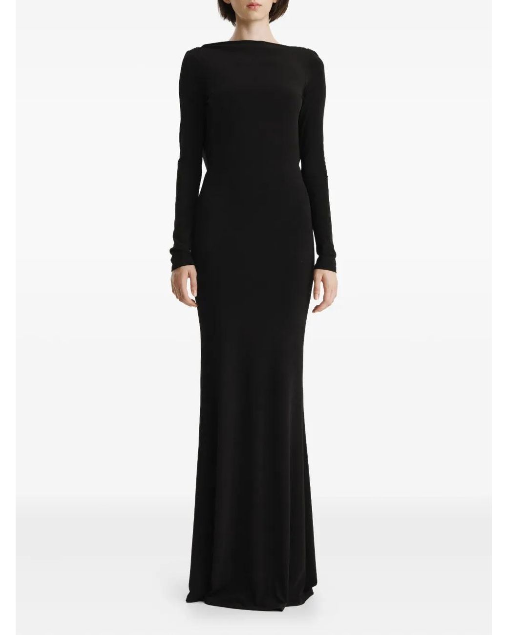 2310 STUDIO Black Cowl-Back Maxi Dress