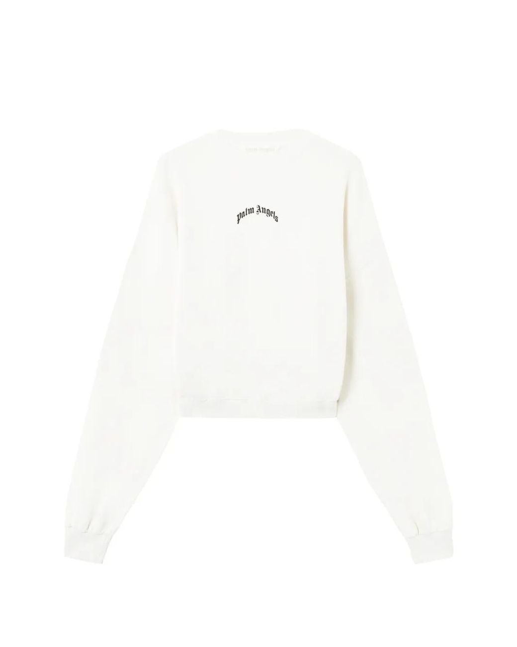Palm Angels White Logo-Print Sweatshirt
