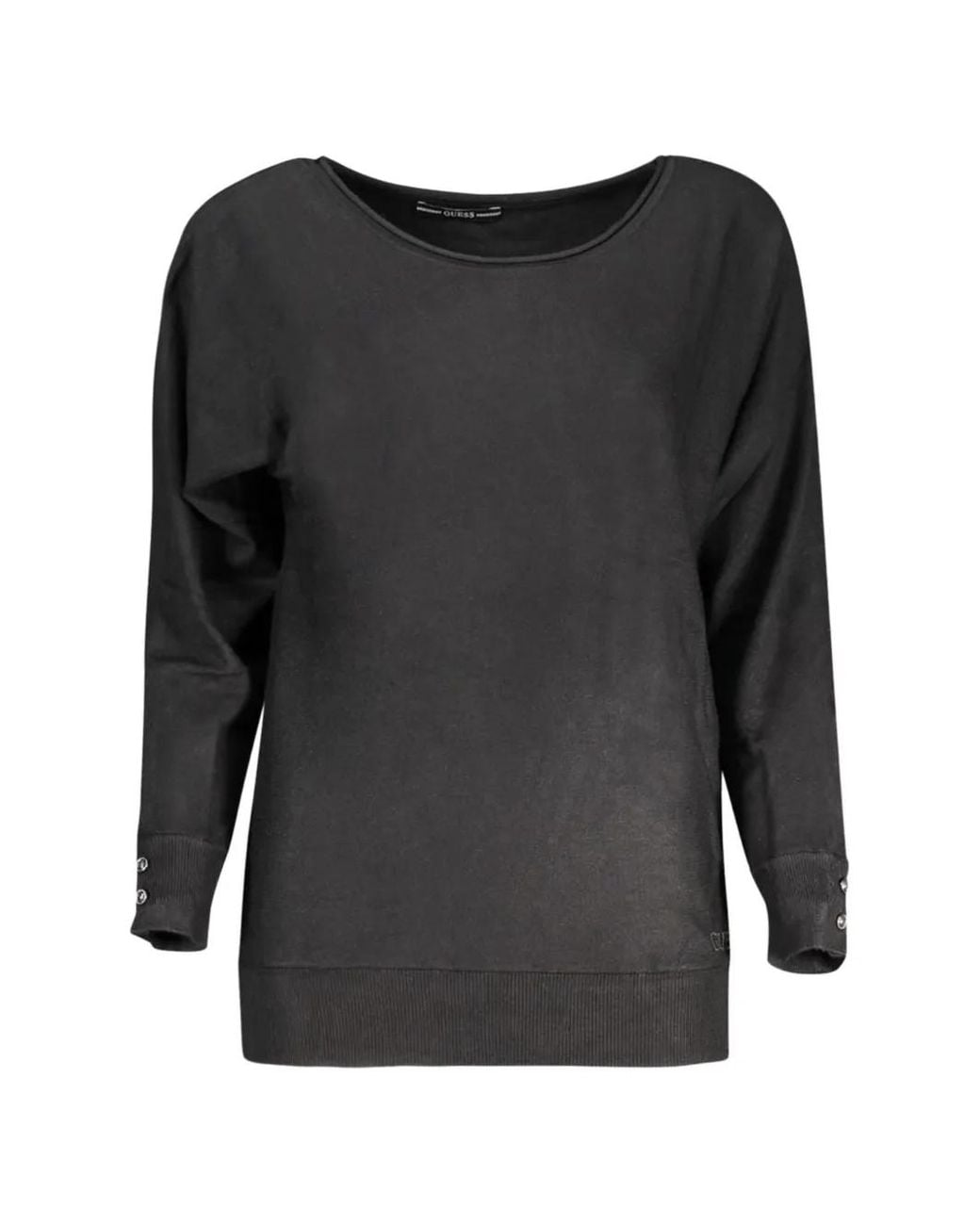 Guess Black Button-Cuff Sweater