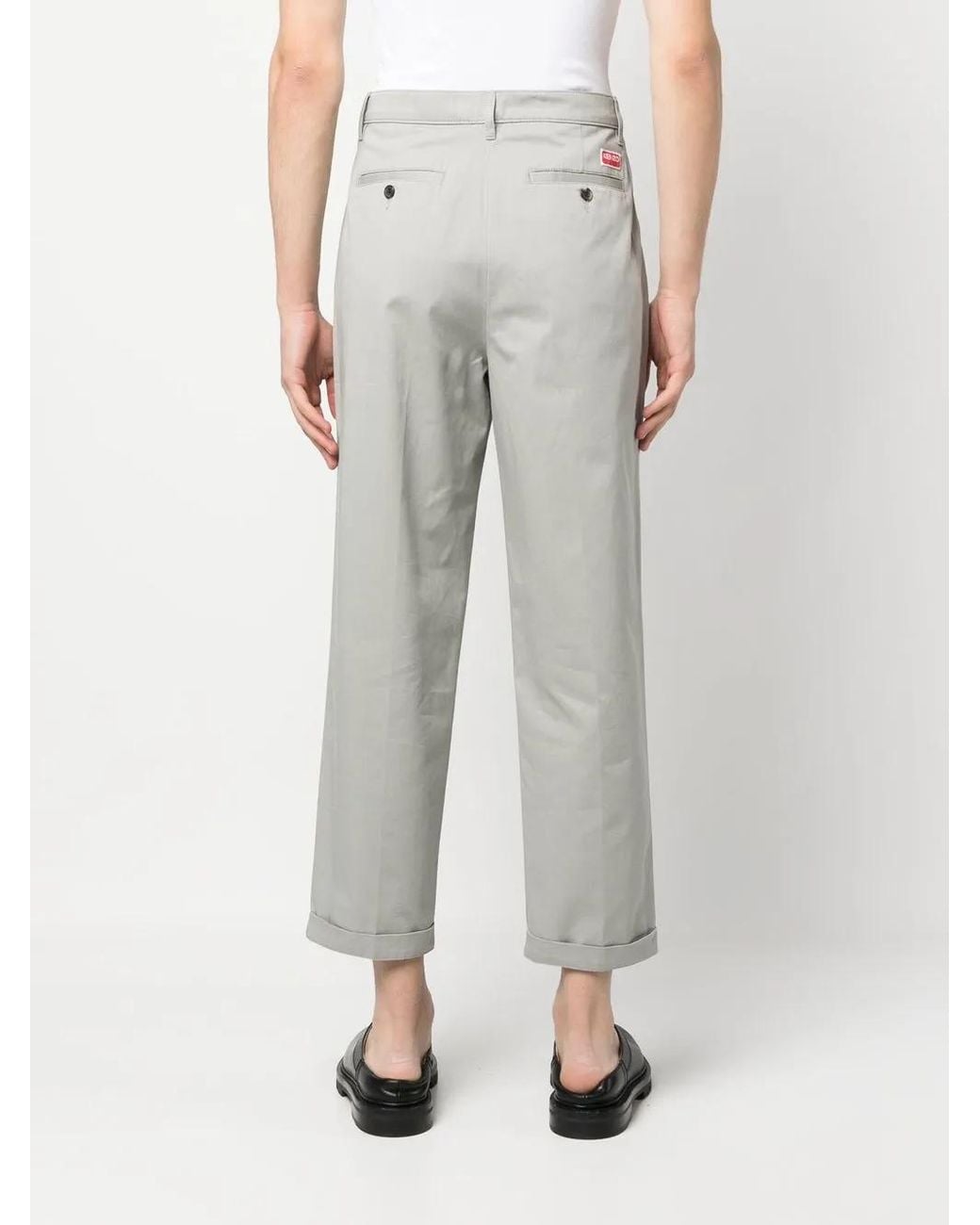KENZO Tailored Chinos With Streamlined Silhouette in Gray für Herren