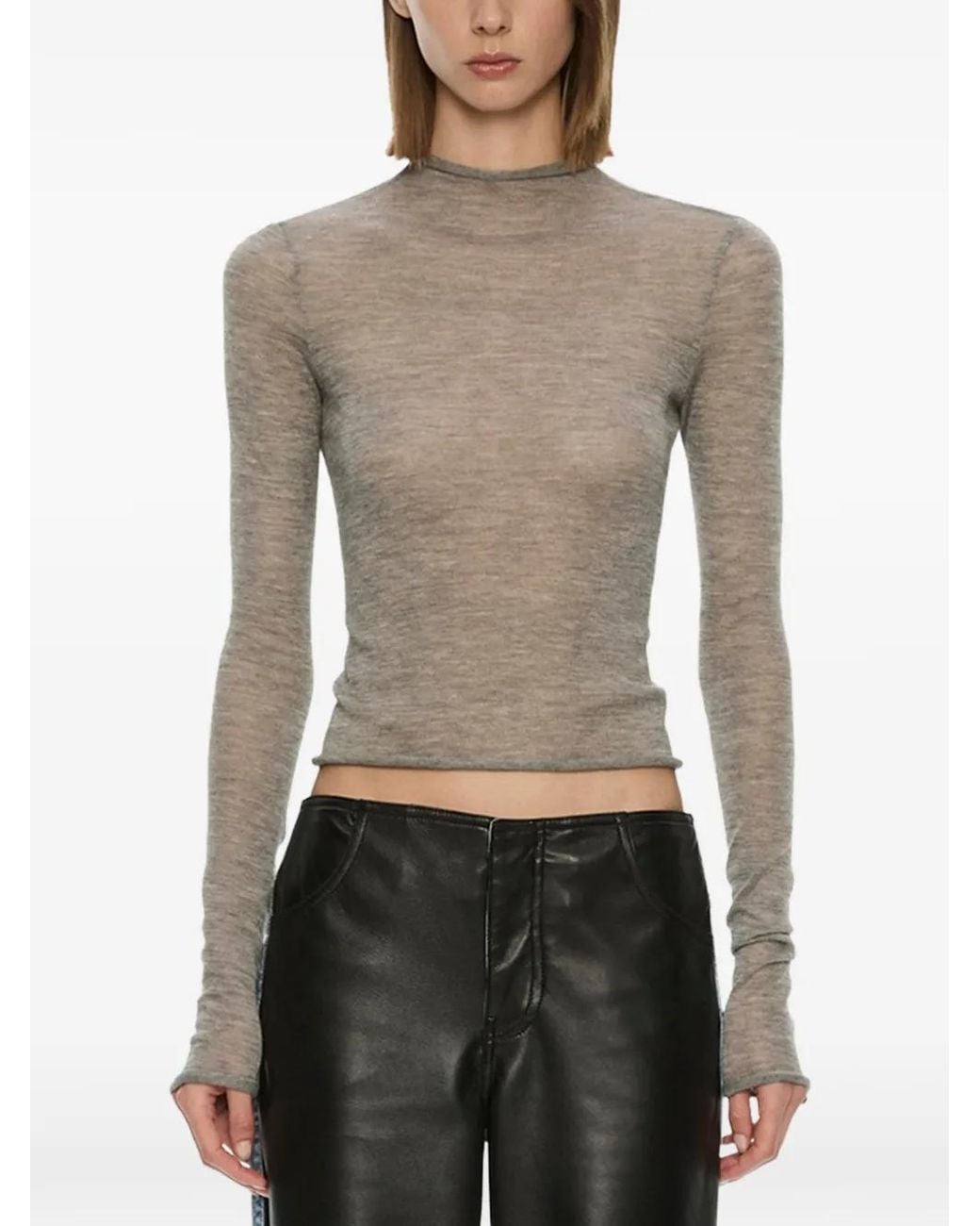 Christopher Esber Gray Lenny Long-Sleeve Top