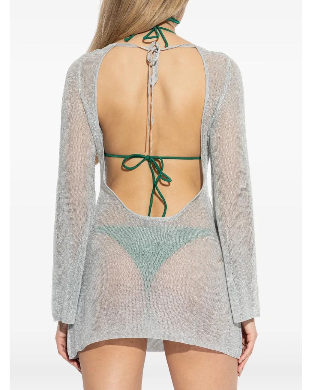Bondeye White Long Sleeve Beach Dress