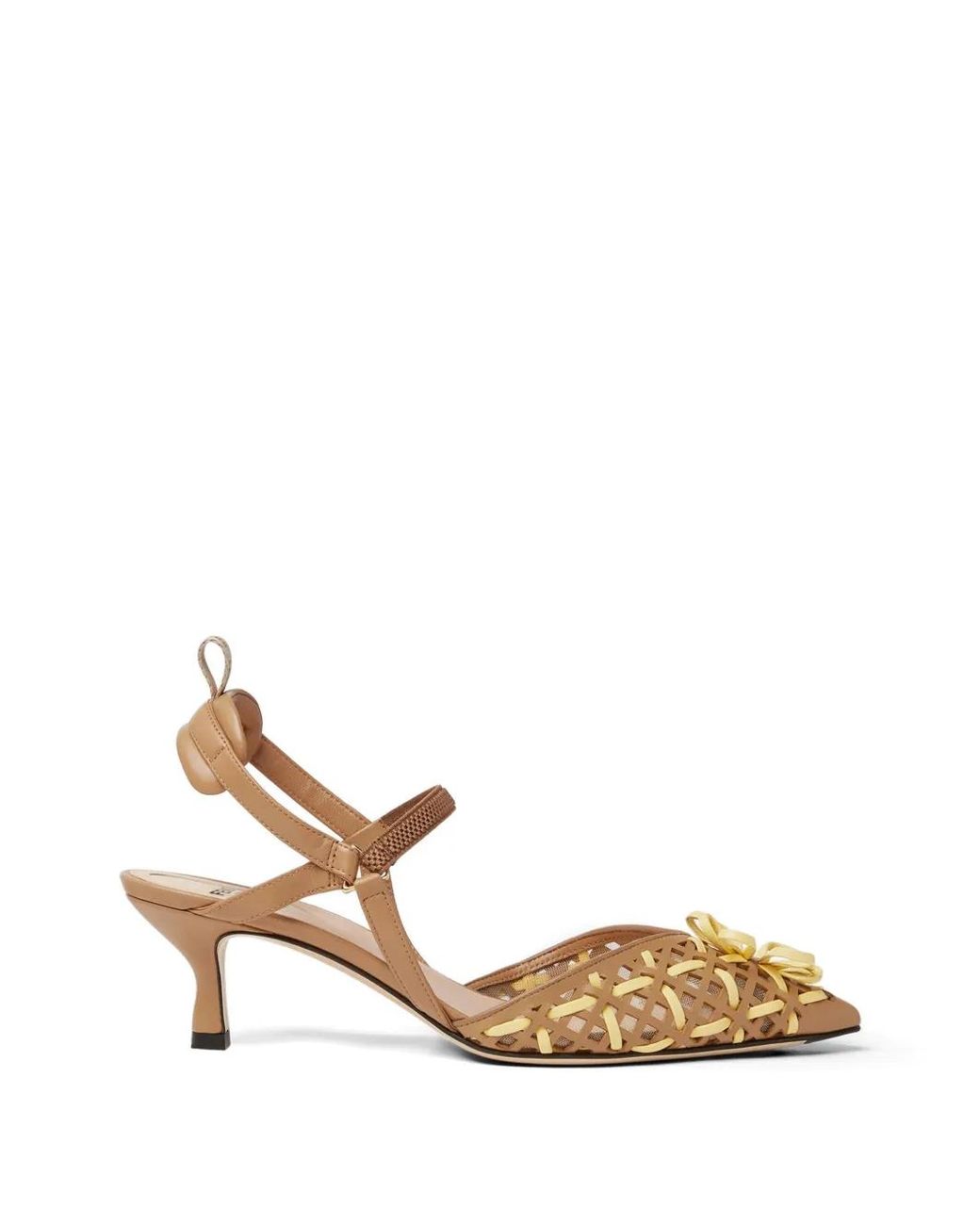 Fendi Metallic Colibri Interwoven Flower Pumps