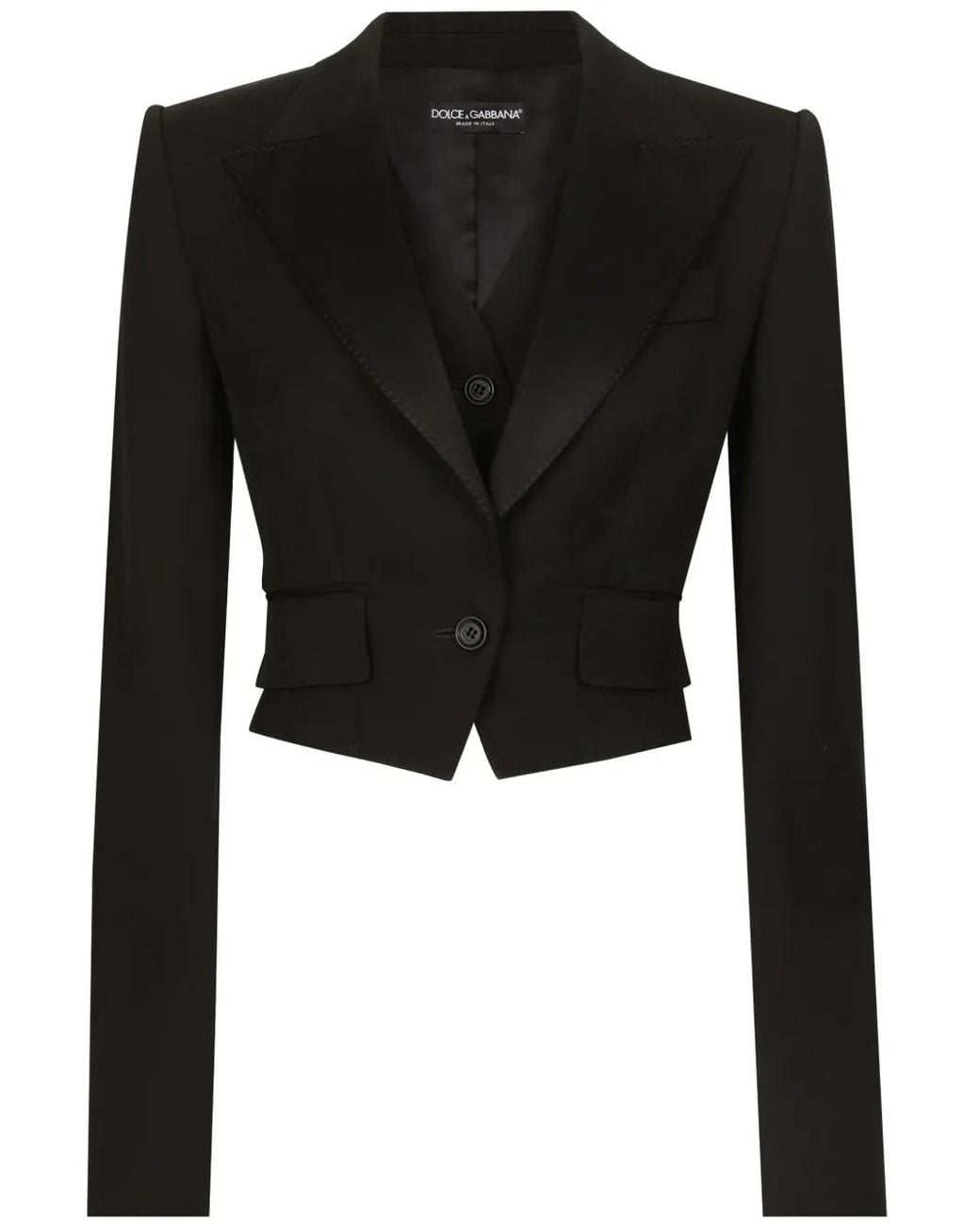 Dolce & Gabbana Black Wool Cady Tailored Blazer