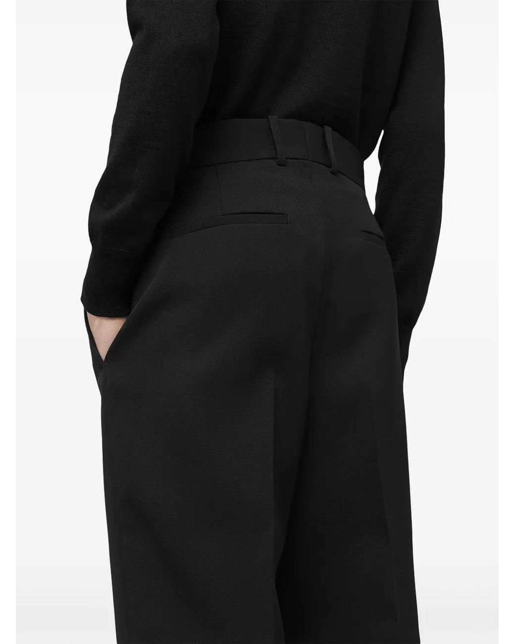 Jil Sander Black Straight-Leg Wool Trousers for men